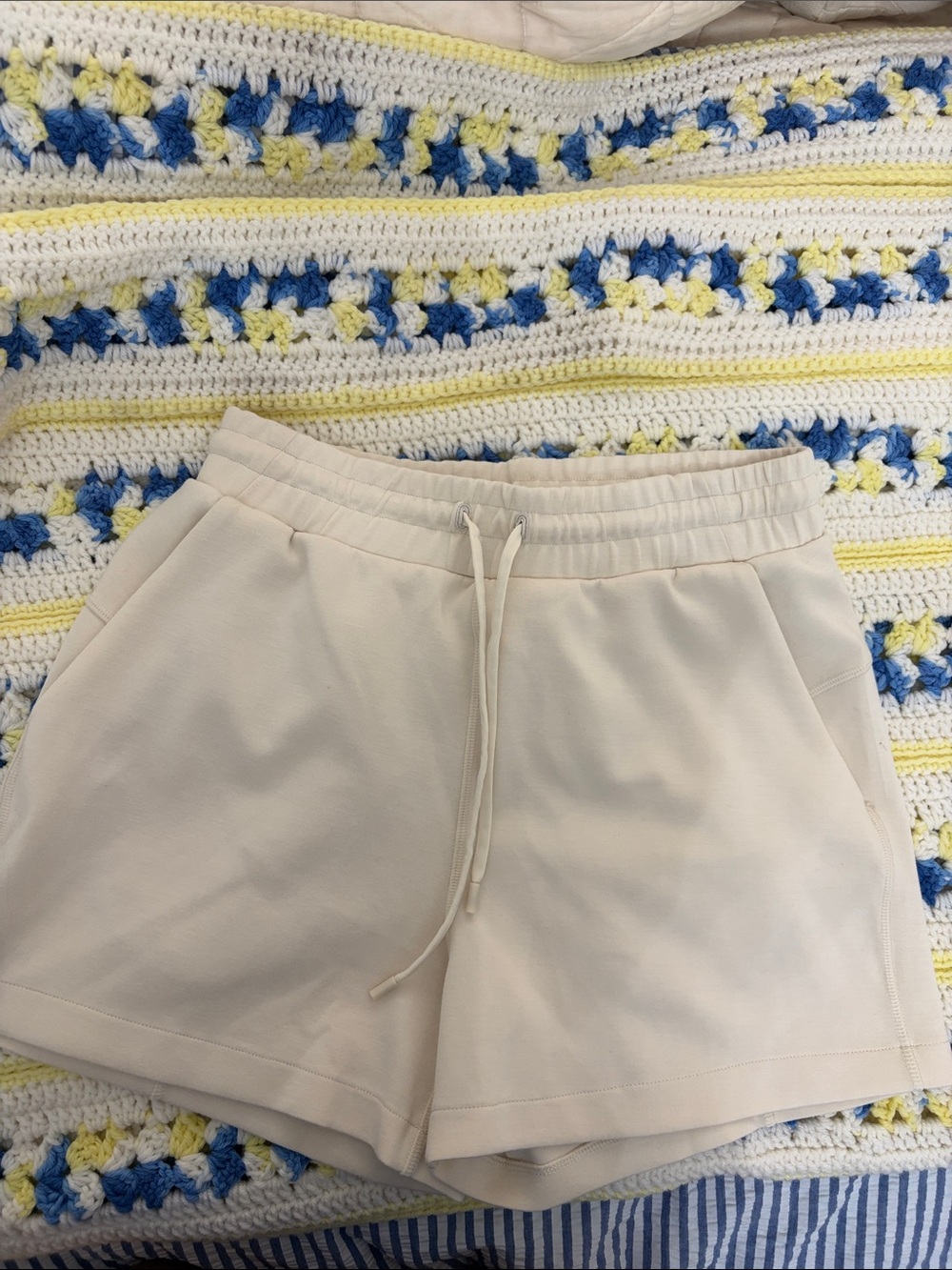 Boss Cream Drawstring Athletic Women's Shorts